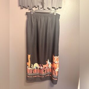 Elegant Black Maxi Skirt with Animal Print